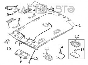 Ручка потолка задняя левая Hyundai Sonata 20- тёмно-серая