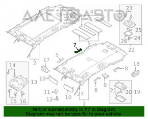 Manerul plafonului din spate dreapta pentru Hyundai Santa FE 19- gri.