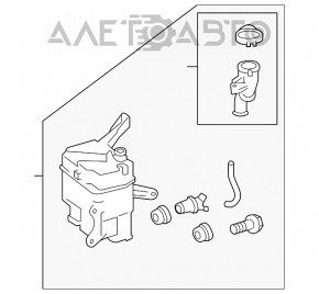 Бачок омывателя Lexus Hs250h 10-12 под омыватель фар, с горловиной