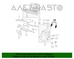 Форсунка омывателя стекла передняя левая Lexus RX300 RX330 RX350 RX400h 04-09