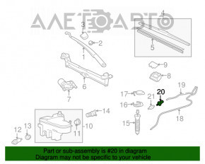 Форсунка омывателя лобового стекла Lexus GS300 GS350 GS430 GS450h 06-11 тип 1 новый OEM оригинал