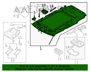 Acoperirea tavanului pentru Kia Niro 17-22, gri, pentru trapă.