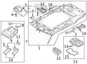 Acoperirea tavanului pentru Kia Niro 17-22, gri, pentru trapă.