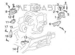 Suportul drept al motorului pentru perna de aer a Chevrolet Equinox 18-22 LYX.