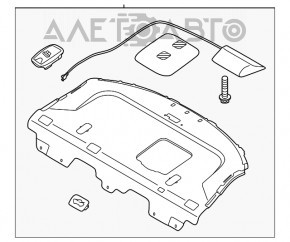 Raftul din spate Kia Optima 11-15 gri hibrid.