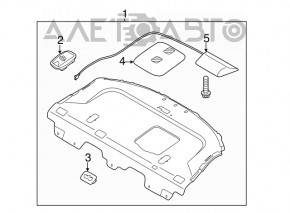 Raftul din spate Kia Optima 11-15 gri hibrid.