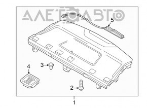 Raftul din spate pentru Hyundai Sonata 18-19, negru, subwoofer