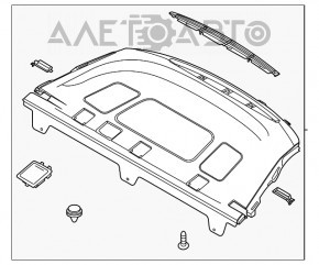 Полка задняя Hyundai Sonata 20-22 без сабвуфера серая