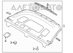 Полка задняя Hyundai Sonata 20-22 без сабвуфера серая