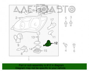 Corector far stâng pentru Lexus RX300 RX330 RX350 RX400h 04-09