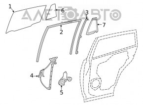 Fereastra motorului din spate dreapta Toyota Highlander 20-