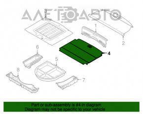 Capacul portbagajului Kia Niro 17-22 HEV negru, sub palet.