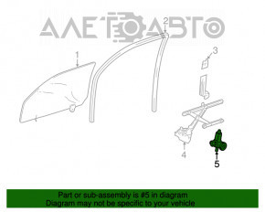 Motorul și mecanismul de ridicare a geamului din spate stânga pentru Lexus RX300 RX330 RX350 RX400h 04-09.