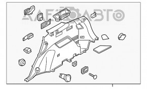 Обшивка арки левая Kia Sorento 16-18 черн под 3 ряд