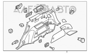 Обшивка арки левая Kia Sorento 16-18 сер под 3 ряд, под саб, под печку