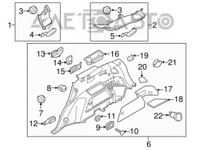 Capotă arc stânga Kia Sorento 16-18, pentru al treilea rând de scaune, pentru subwoofer, pentru încălzire