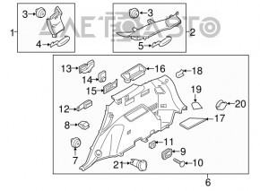 Обшивка арки левая Kia Sorento 16-18 сер под 3 ряд