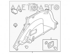 Capacul arcului stâng Kia Niro 17-18 HEV, PHEV negru, fără perdea, fără subwoofer.