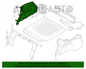 Capacul arcului drept Hyundai Sonata 20- negru