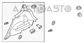 Capacul arcului drept Hyundai Santa FE 19-20 negru.