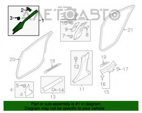 Capacul amortizorului frontal stânga Kia Forte 4d 17-18 restilizat gri