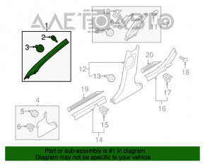 Capacul superioare al amortizorului frontal stânga Hyundai Sonata 18-19 bej