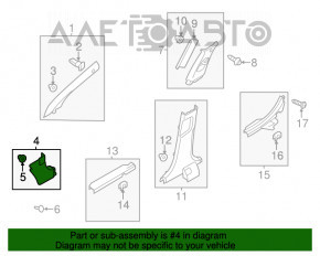 Capacul suportului frontal dreapta inferioara Kia Optima 11-15 negru