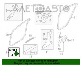 Capacul amortizorului din față, dreapta jos, Kia Forte 4d 17-18, negru mat.