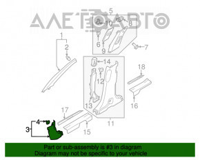 Capacul amortizorului frontal stânga jos Hyundai Santa FE Sport 13-18 maro închis