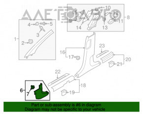 Capacul suportului frontal dreapta inferioara Hyundai Tucson 16-20 negru, zgarieturi, suport rupt