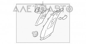 Накладка центральной стойки верхняя ремень левая Kia Forte 4d 17-18 рест серая