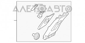 Накладка центральной стойки верхняя ремень правая Kia Optima 16- серая, царапина