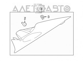 Накладка задней стойки левая Hyundai Sonata 15-17 серая