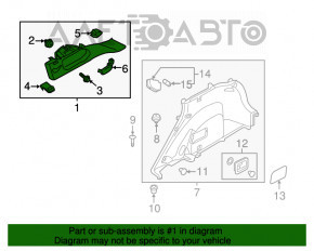 Capac spate stânga Kia Niro 17-22 HEV, PHEV gri.