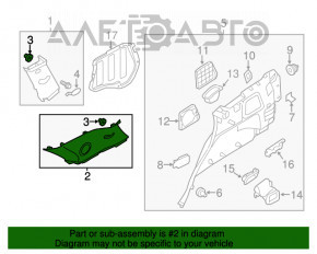 Capac spate stânga Kia Sorento 10-15 gri, pentru al treilea rând și difuzor, zgârietură