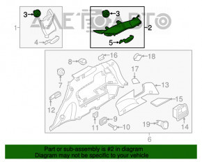 Capac spate stânga spate Kia Sorento 16-18 negru-gri sub subwoofer.