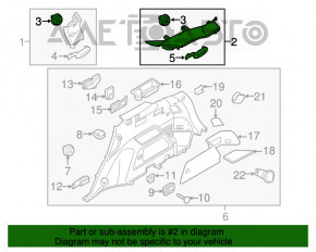 Capac spate stânga spate Kia Sorento 16-18 negru-gri pentru al treilea rând, pentru subwoofer