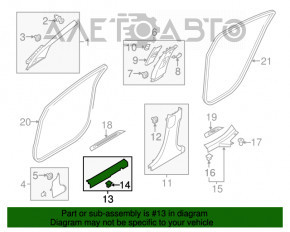 Накладка порога передняя левая Kia Forte 4d 14-18