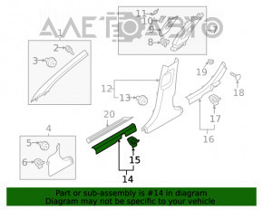 Capac prag fata stanga Hyundai Sonata 20- negru