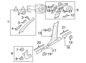 Capac prag fata stanga exterioara Kia Sorento 16-20 cu iluminare