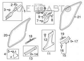 Capacul pragului din spate stânga Kia Forte 4d 14-18 exterior