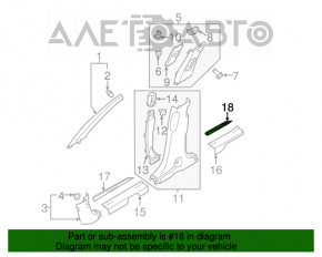 Capac prag spate stânga exterioară Hyundai Santa FE Sport 13-18 maro închis cu crom