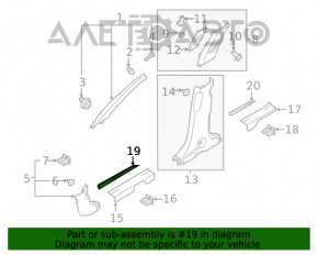 Capacul pragului din față dreapta exterior Hyundai Santa FE 19- negru.