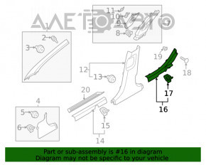 Capacul pragului din spate dreapta pentru Hyundai Sonata 20- gri.