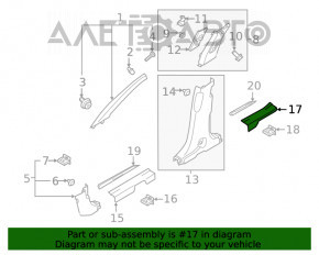 Capacul pragului din spate dreapta Hyundai Santa FE 19-20 negru