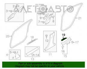 Capacul pragului din spate dreapta pentru Kia Forte 4d 14-18 extern