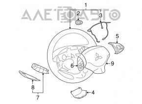 Butonul de control de pe volanul dreapta Mitsubishi Outlander Sport ASX 10 este șters.