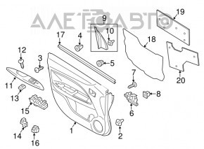 Controlul geamului electric din spate dreapta Mitsubishi Eclipse Cross 18-