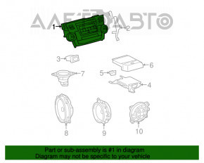 Магнитофон радио проигрыватель Toyota Highlander 08-13 потерт