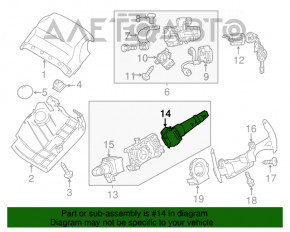 Comutatorul de sub volan din dreapta Mitsubishi Outlander 14-21 pentru senzorul de ploaie.